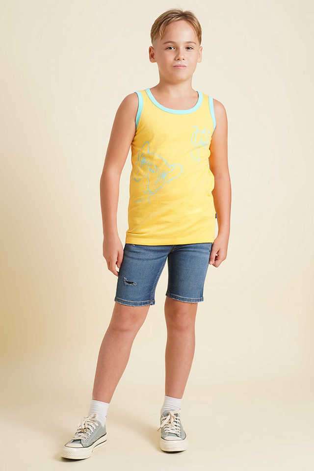 Buy JACK&JONES yellow Graphic Print Cotton Regular Fit Boys T