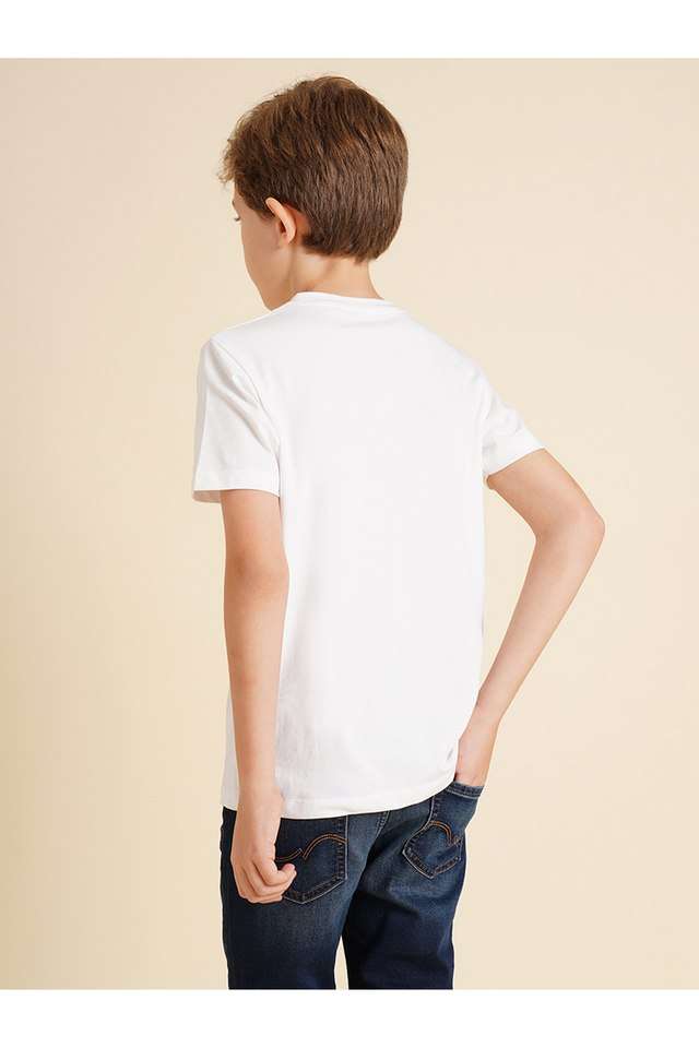 Solid-Cotton-Crew-Neck-Boys-T-Shirt