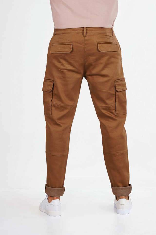 Solid-Cotton-Blend-Straight-Fit-Men-s-Casual-Wear-Trousers