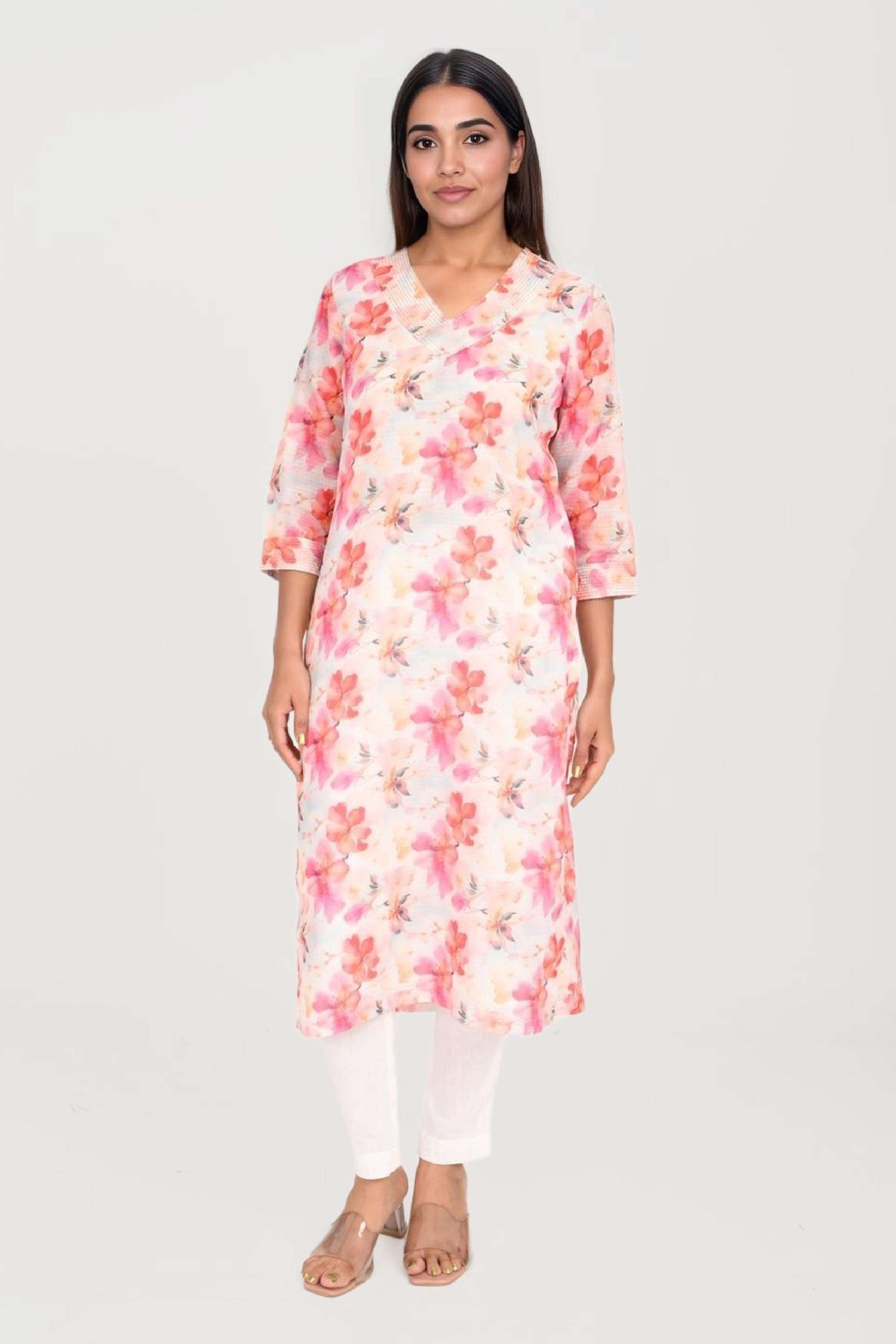 Embroidered-Polyester-Round-Neck-Women-s-Festive-Wear-Kurta