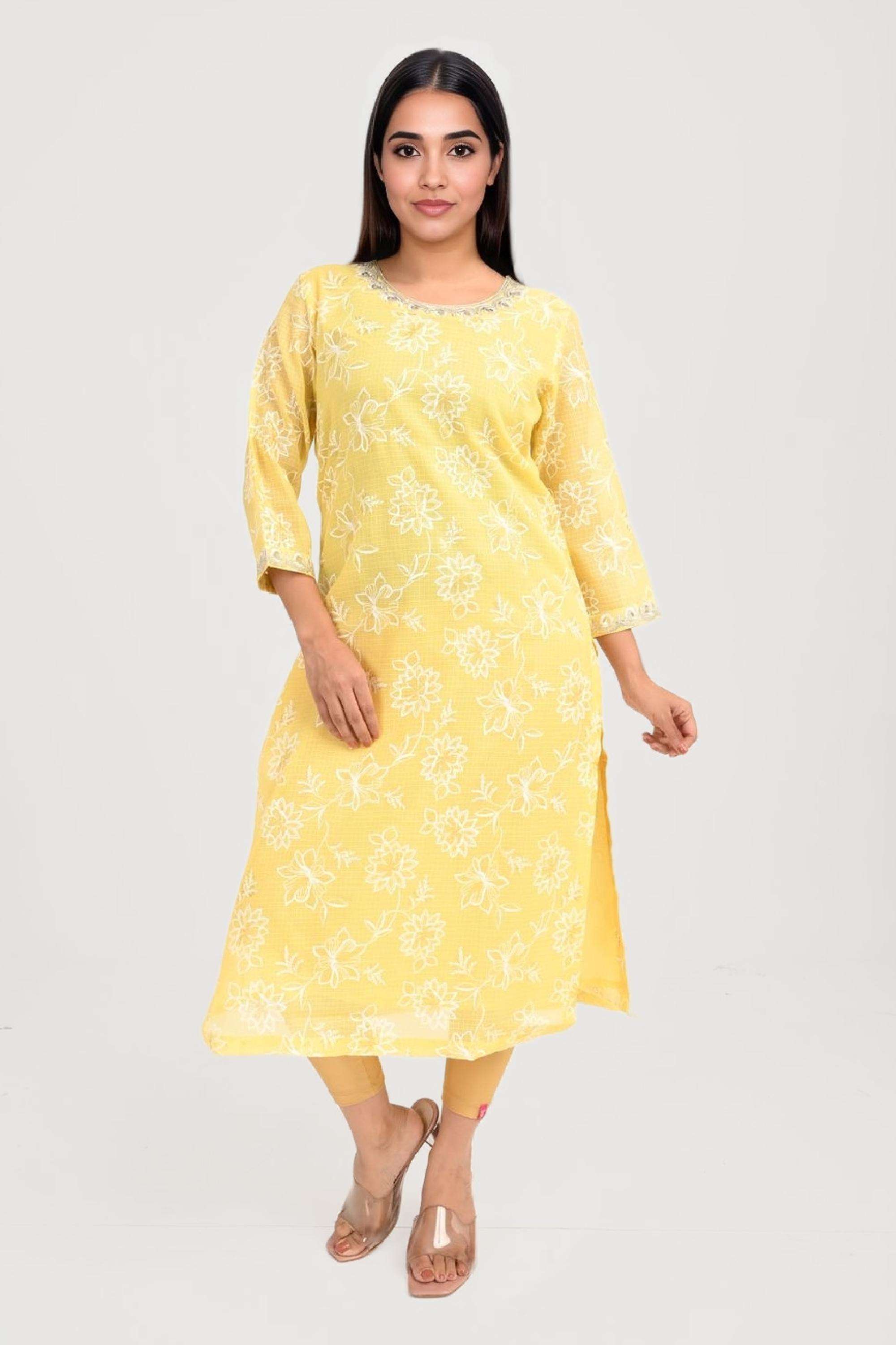 Printed-Polyester-Round-Neck-Women-s-Kurta