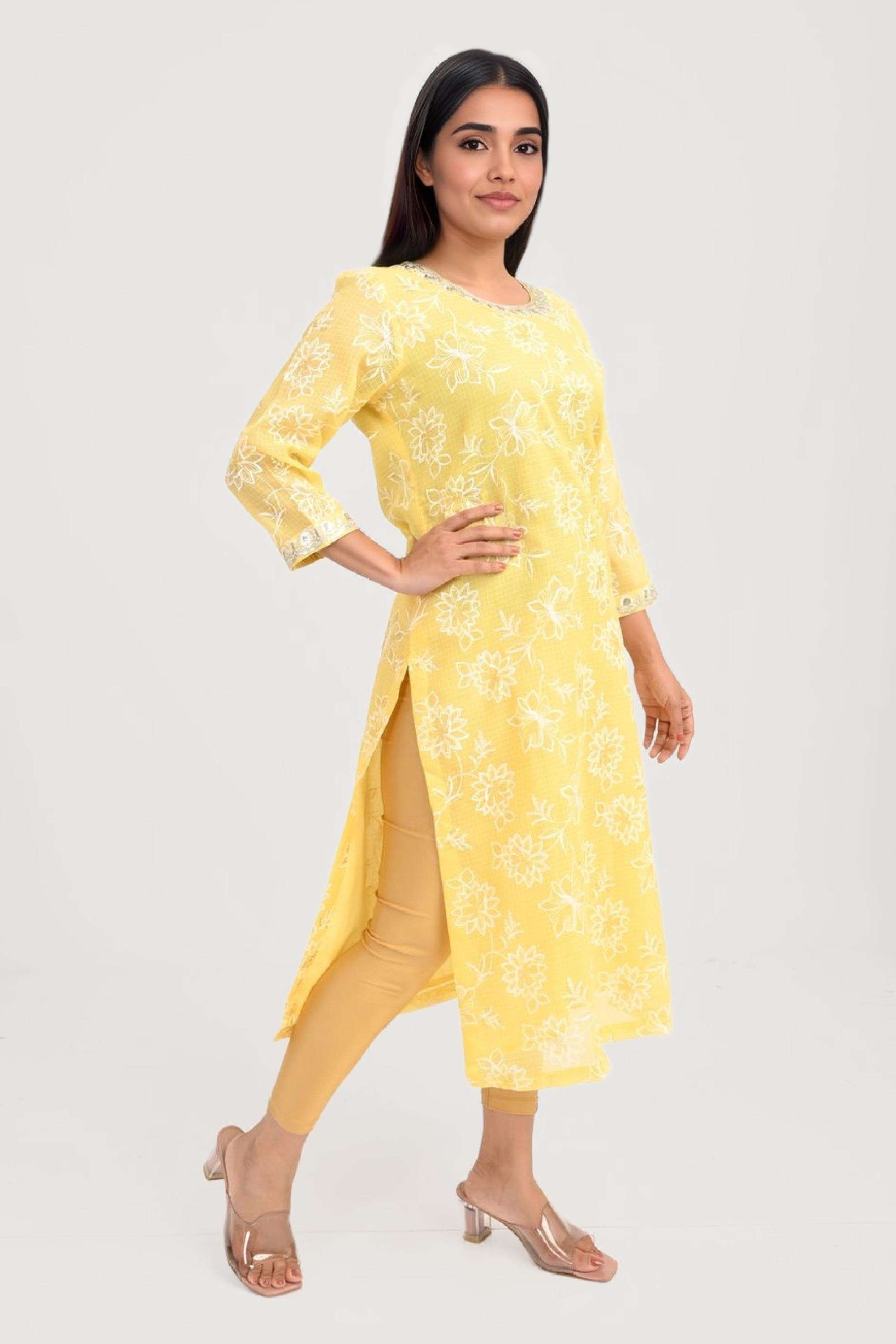 Printed-Polyester-Round-Neck-Women-s-Kurta
