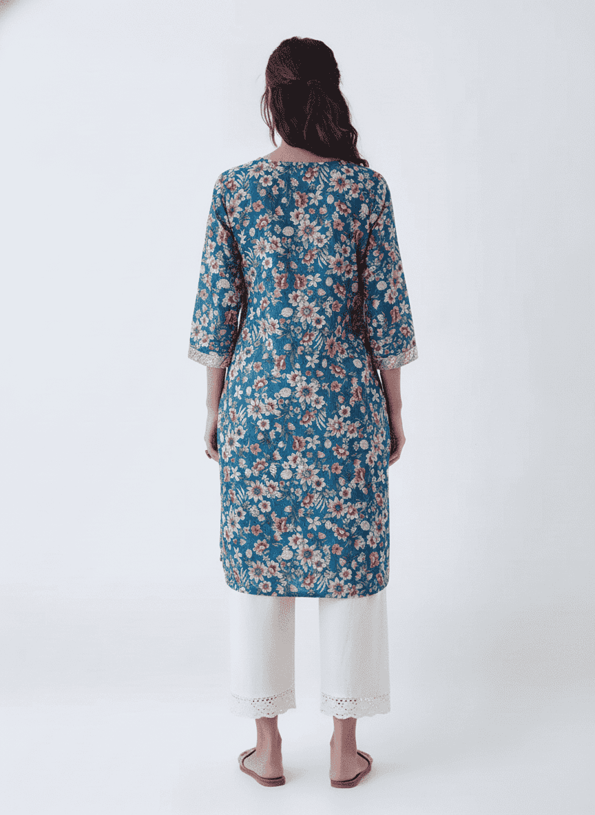 Solid-Blended-Fabric-Regular-Fit-Festive-Wear-Women-Kurta