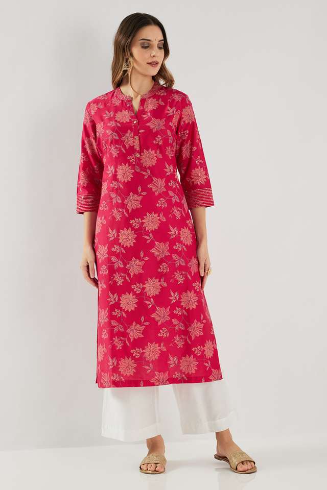 Embroidered-Blended-Fabric-Collared-Women-s-Casual-Wear-Kurta