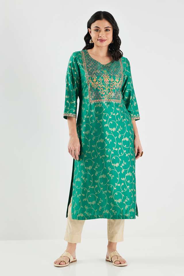 Printed-Blended-Fabric-Regular-Fit-Women-s-Kurta