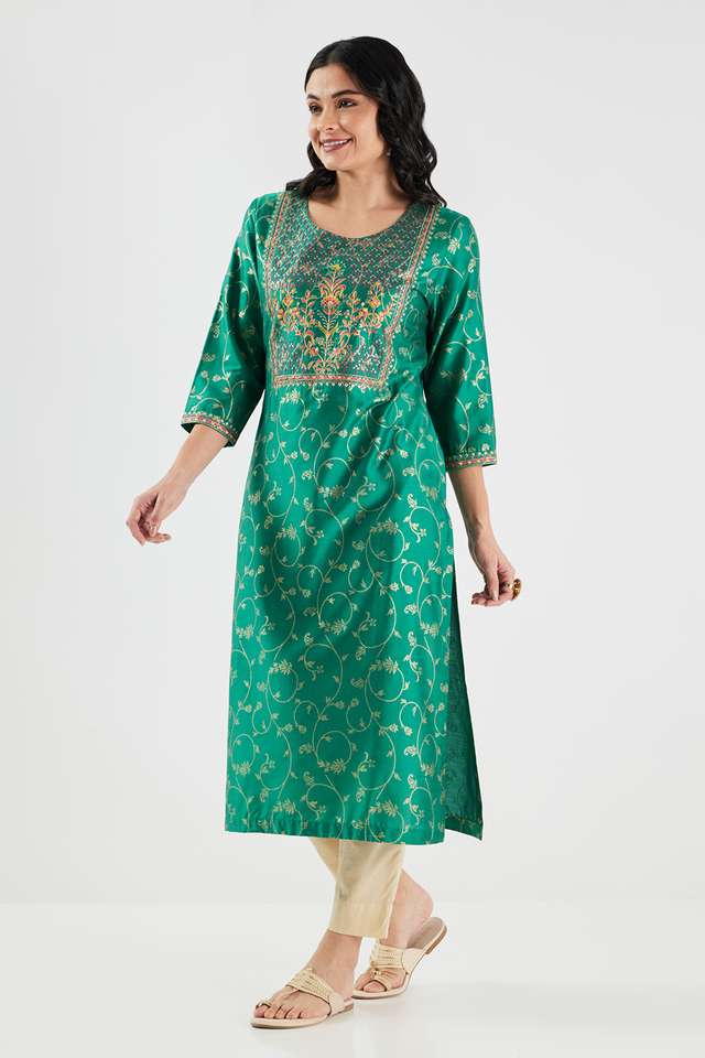 Printed-Blended-Fabric-Regular-Fit-Women-s-Kurta