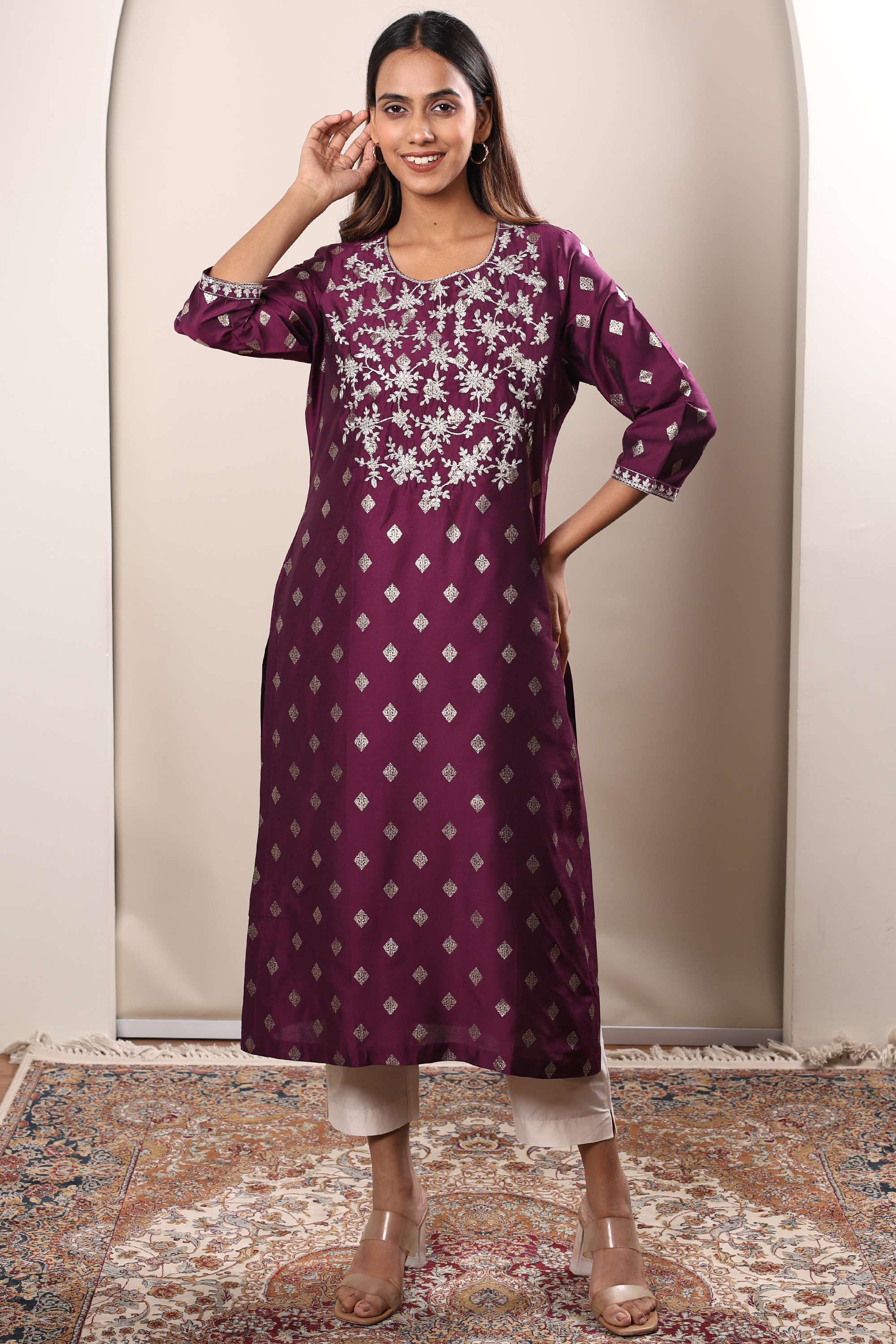Printed-PST-Round-Neck-Women-s-Casual-Wear-Kurta