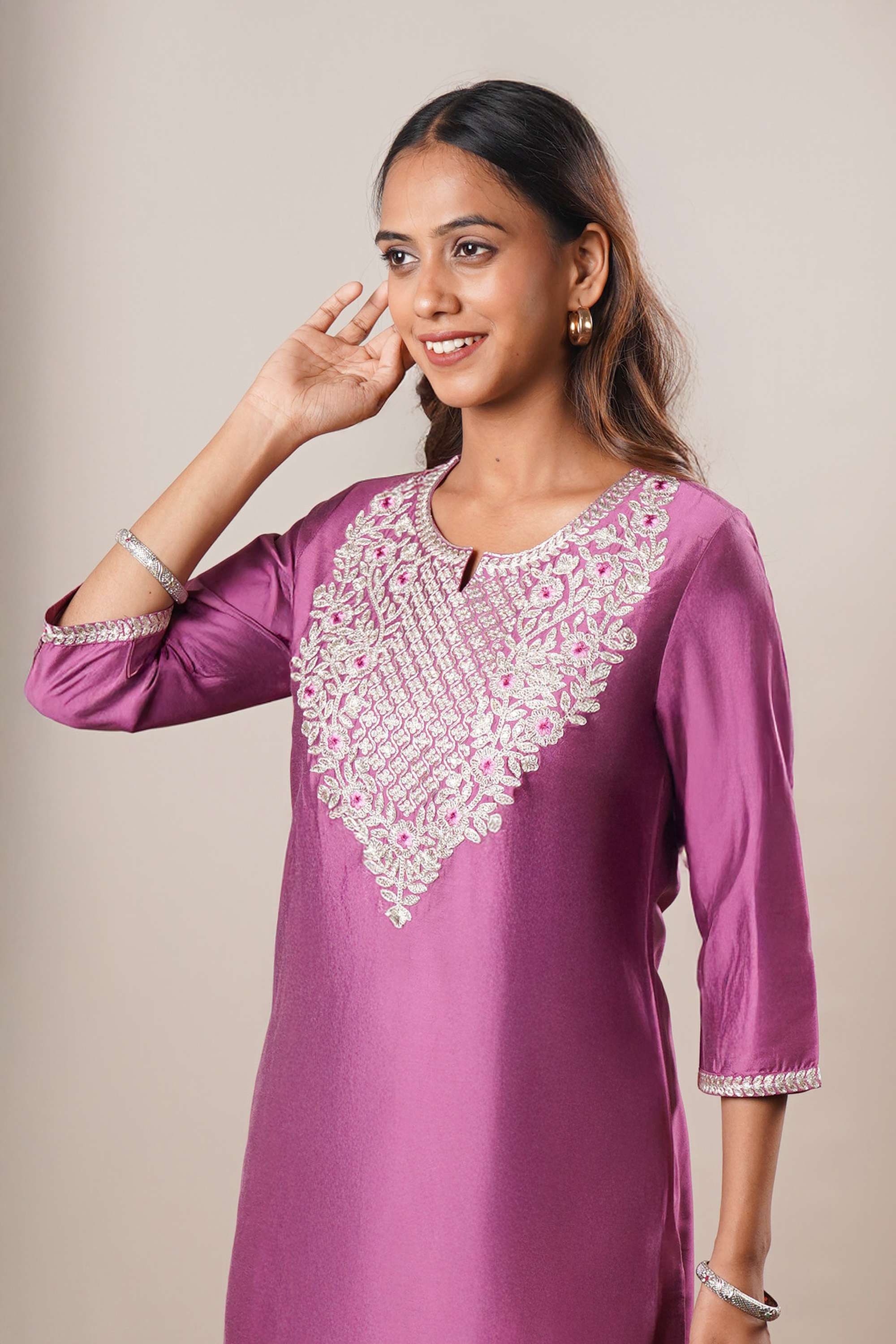 Embroidered-PST-Round-V-Cut-Women-s-Kurta