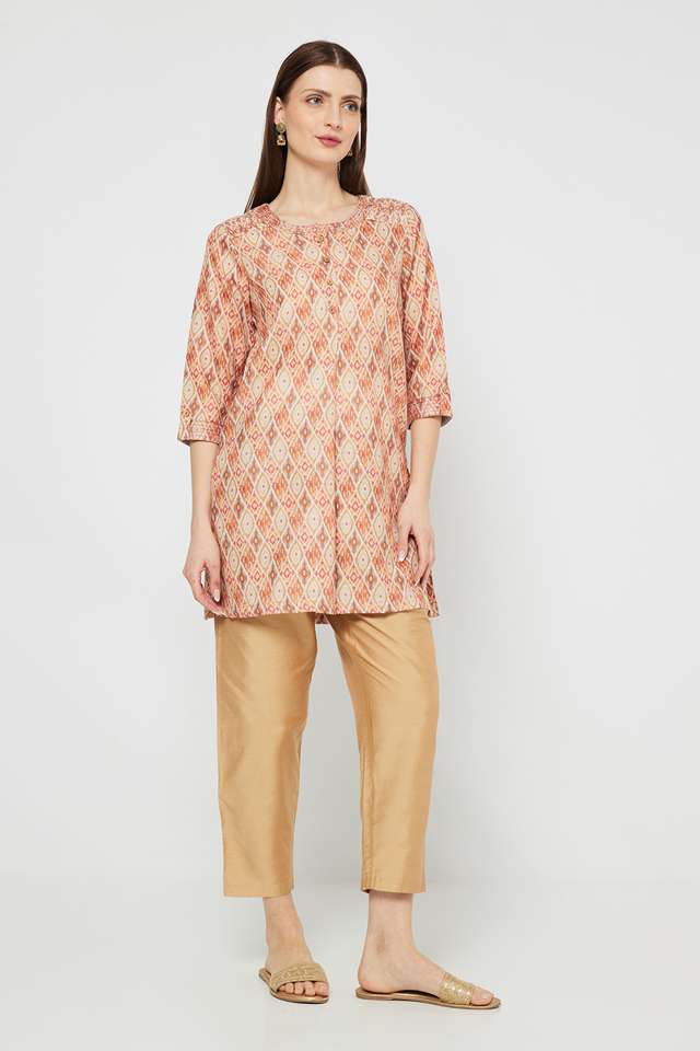 Printed-Linen-Round-Neck-Women-s-Tunic