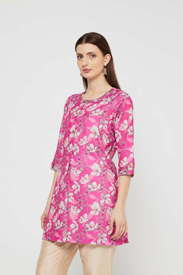 Printed-Linen-Round-Neck-Women-s-Tunic
