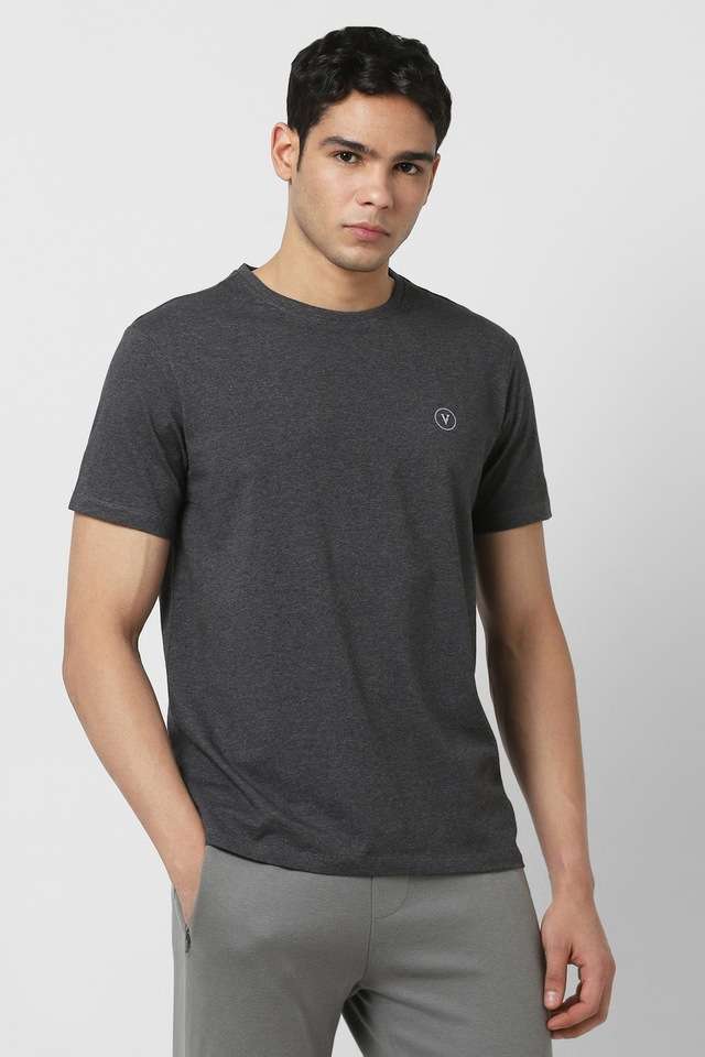 Solid-Cotton-Blend-Regular-Fit-Men-T-Shirt