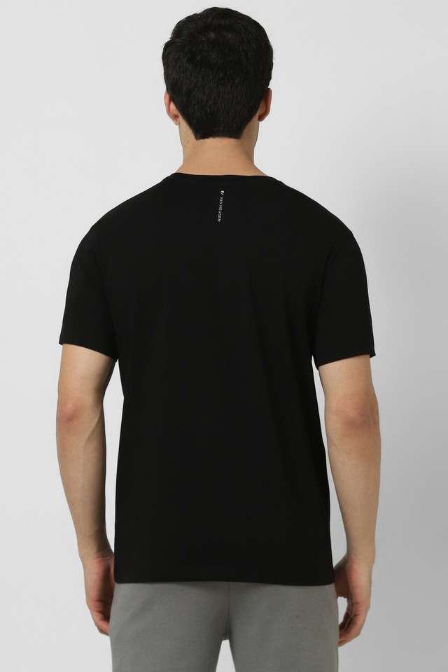 Solid-Cotton-Blend-Round-Neck-Men-s-T-Shirt
