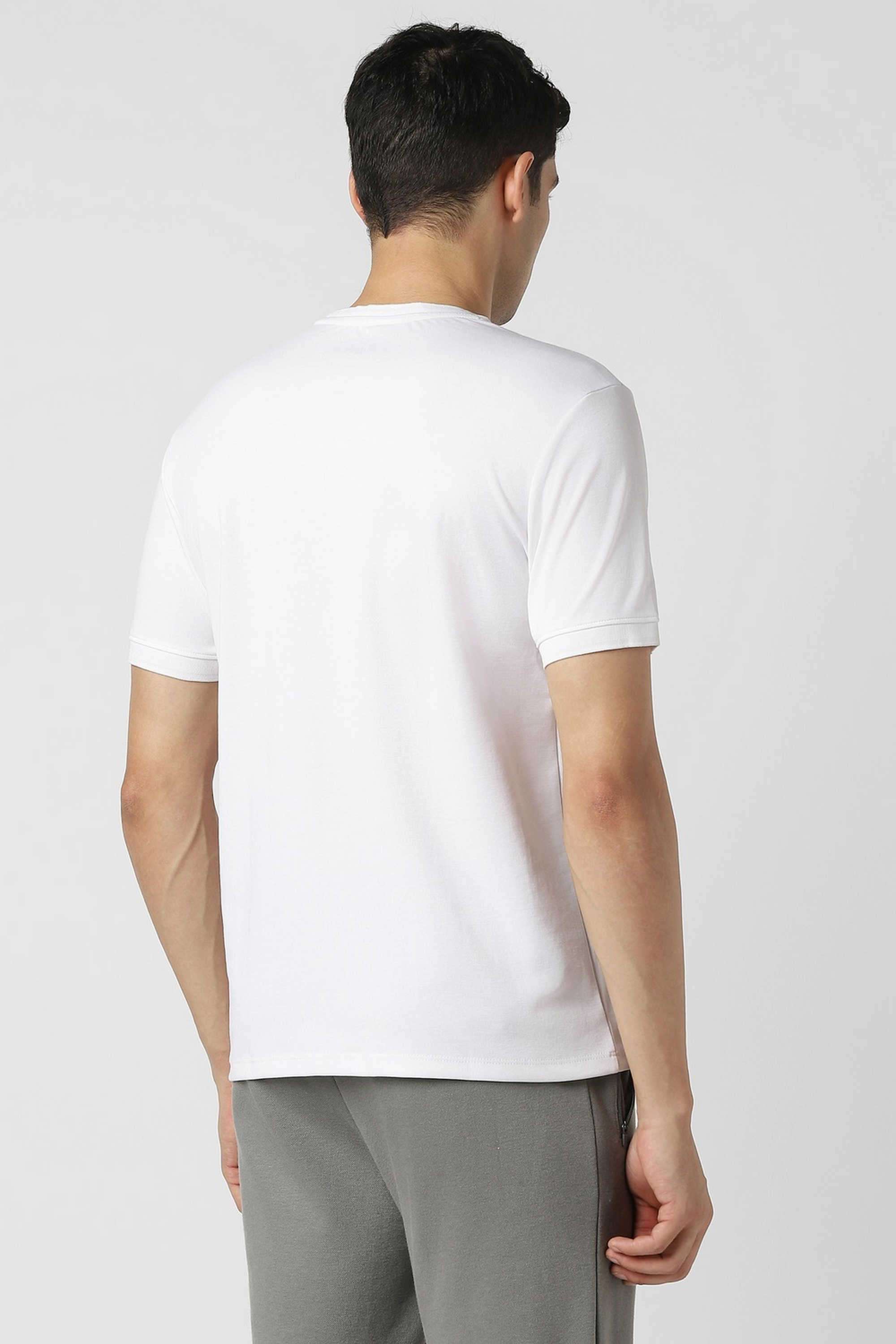 Solid-Poly-Cotton-Regular-Fit-Men-T-Shirt