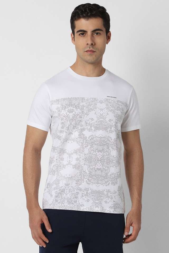Solid-Cotton-Blend-Round-Neck-Men-s-T-Shirt