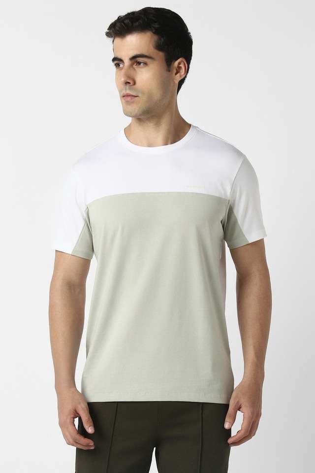 Solid-Cotton-Blend-Round-Neck-Men-s-T-Shirt