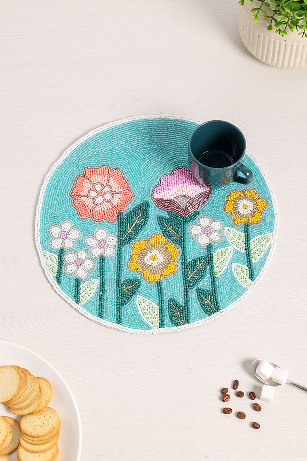 Po-Early-Spring-Beaded-Floral-Mat-Aqua-32Cm
