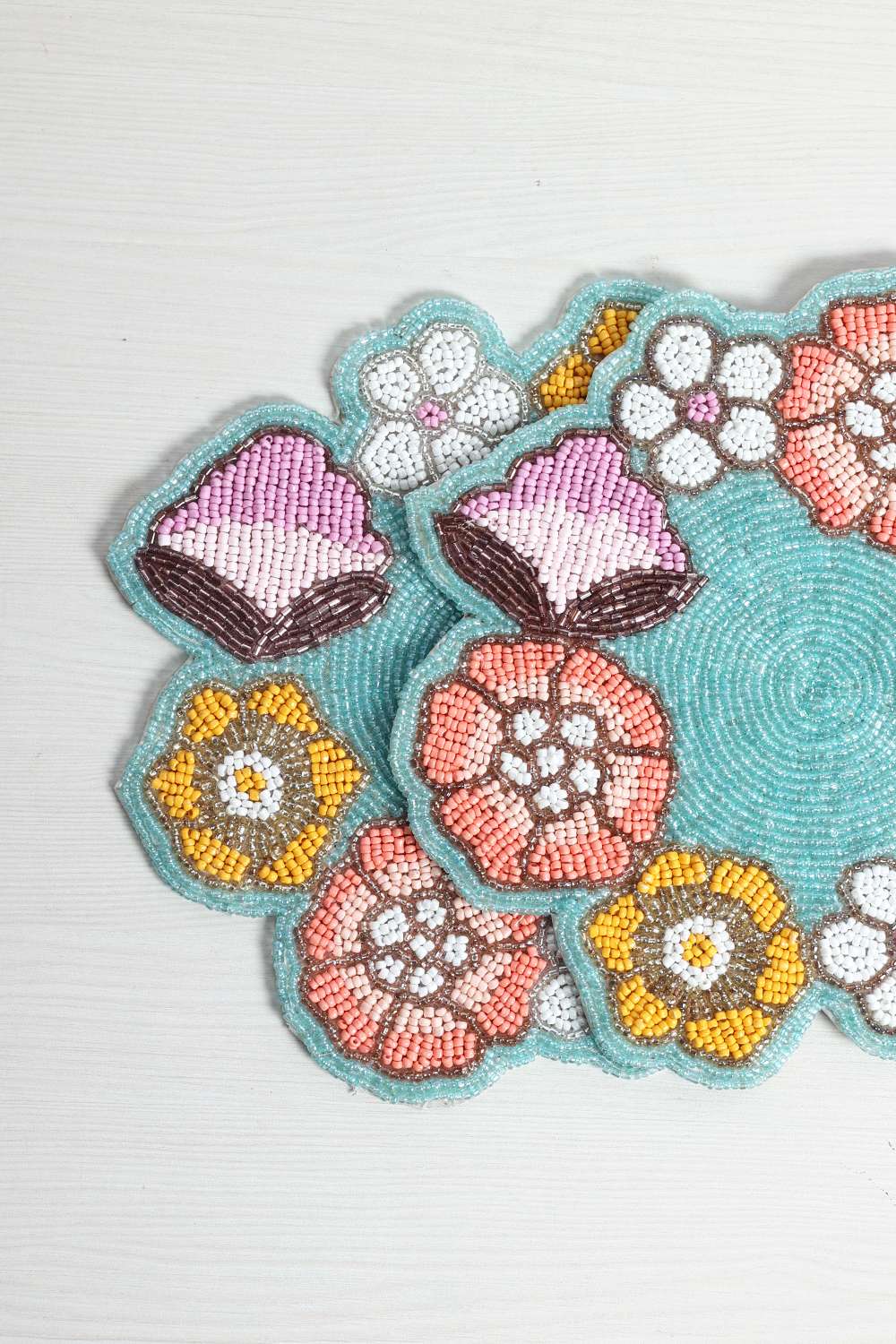 Po-Early-Spring-Beaded-Trivet-S/2-Aqua-22Cm