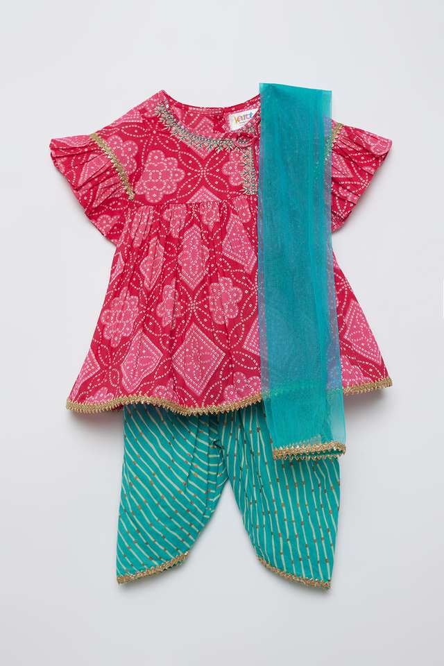 Printed-Cotton-Regular-Fit-Infant-Girls-Salwar-Kurta-Dupatta