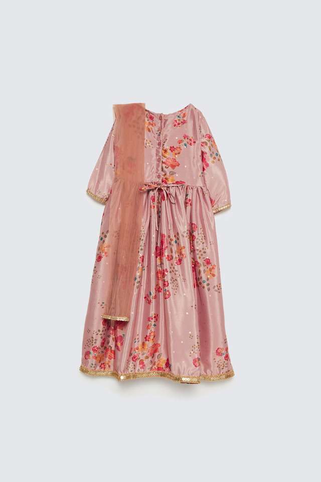 Solid-Blended-Fabric-Girls-Kurta-Set