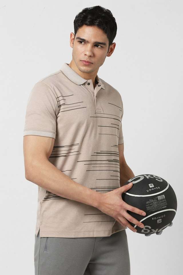 Solid-Blended-Fabric-Regular-Fit-Men-T-Shirt