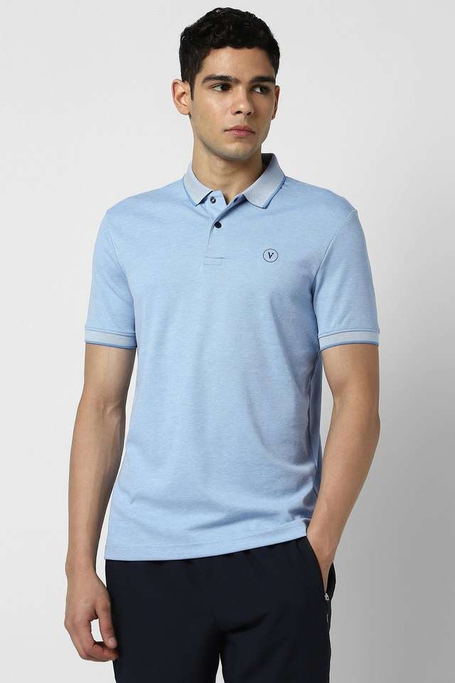 Solid-Blended-Fabric-Regular-Fit-Men-T-Shirt