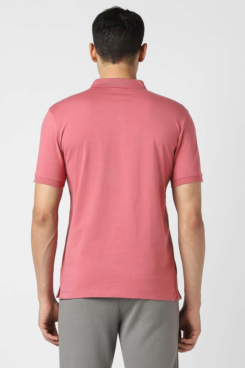 Solid-Cotton-Blend-Polo-Men-s-T-Shirt