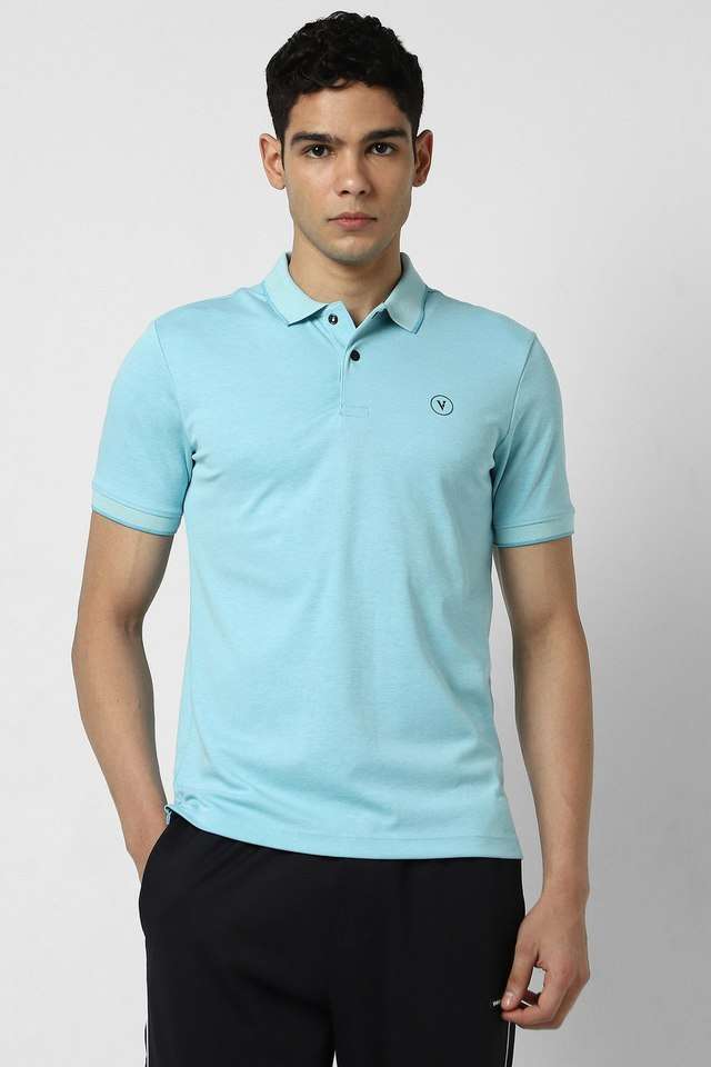 Solid-Blended-Fabric-Regular-Fit-Men-T-Shirt
