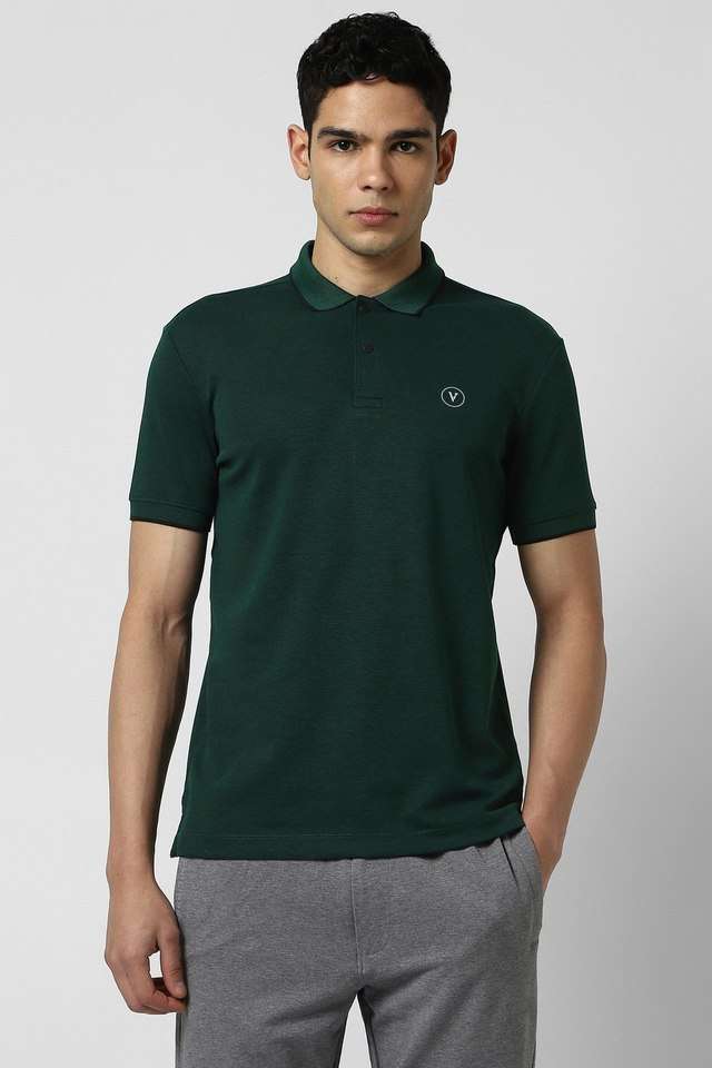 Solid-Blended-Fabric-Regular-Fit-Men-T-Shirt