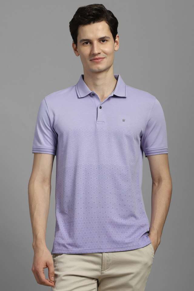 Solid-Cotton-Blend-Polo-Men-s-T-Shirt