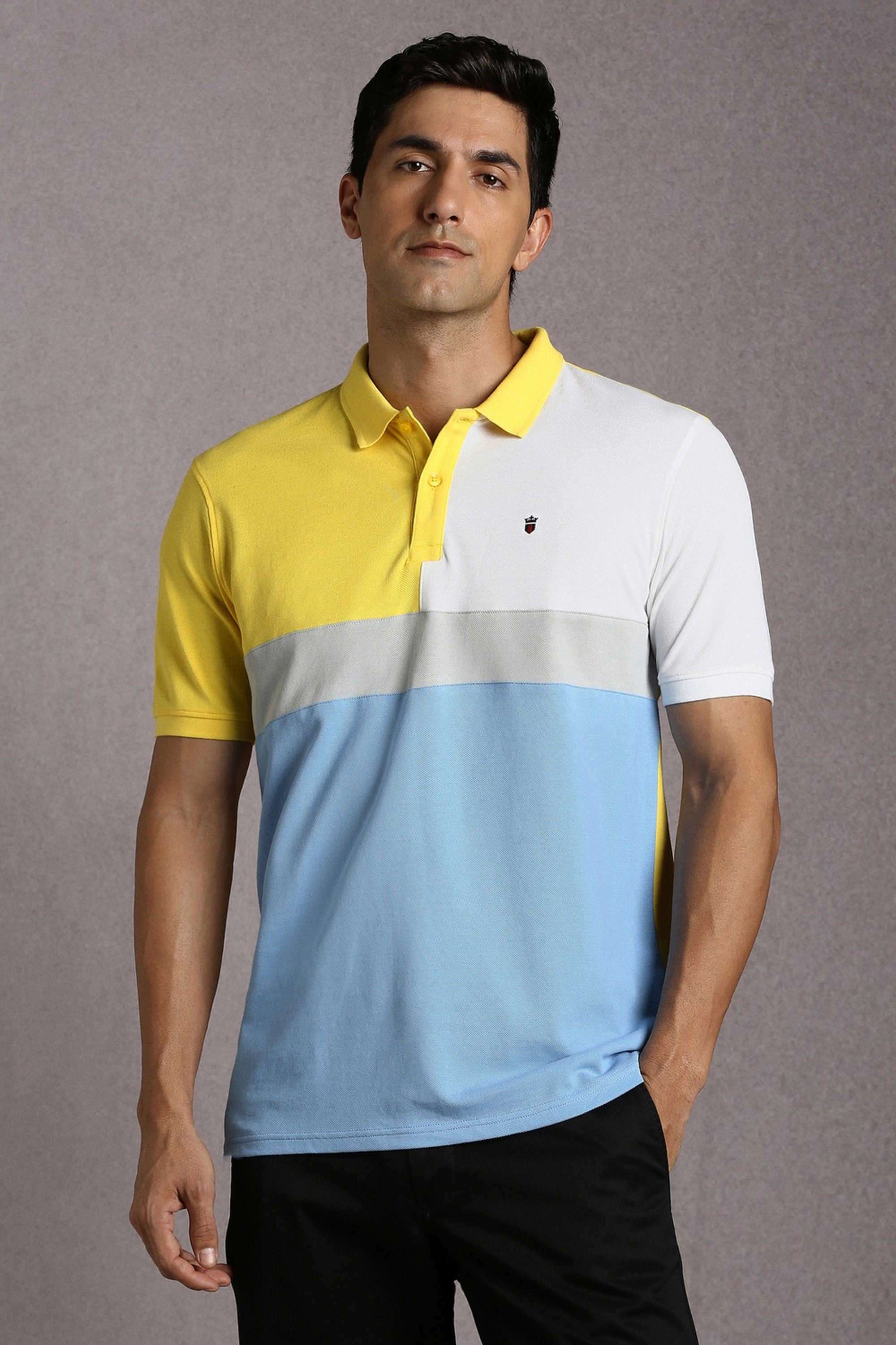Color-Block-Cotton-Polo-Men-s-T-Shirt