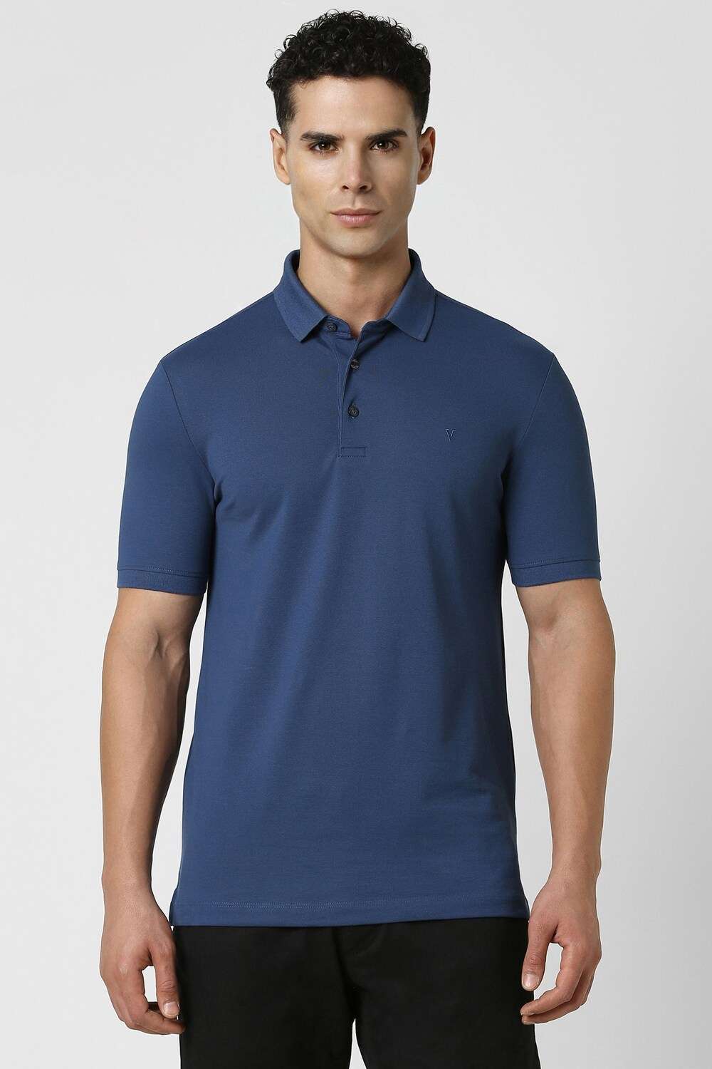 Textured-Blended-Fabric-Regular-Fit-Men-Polo-T-Shirt