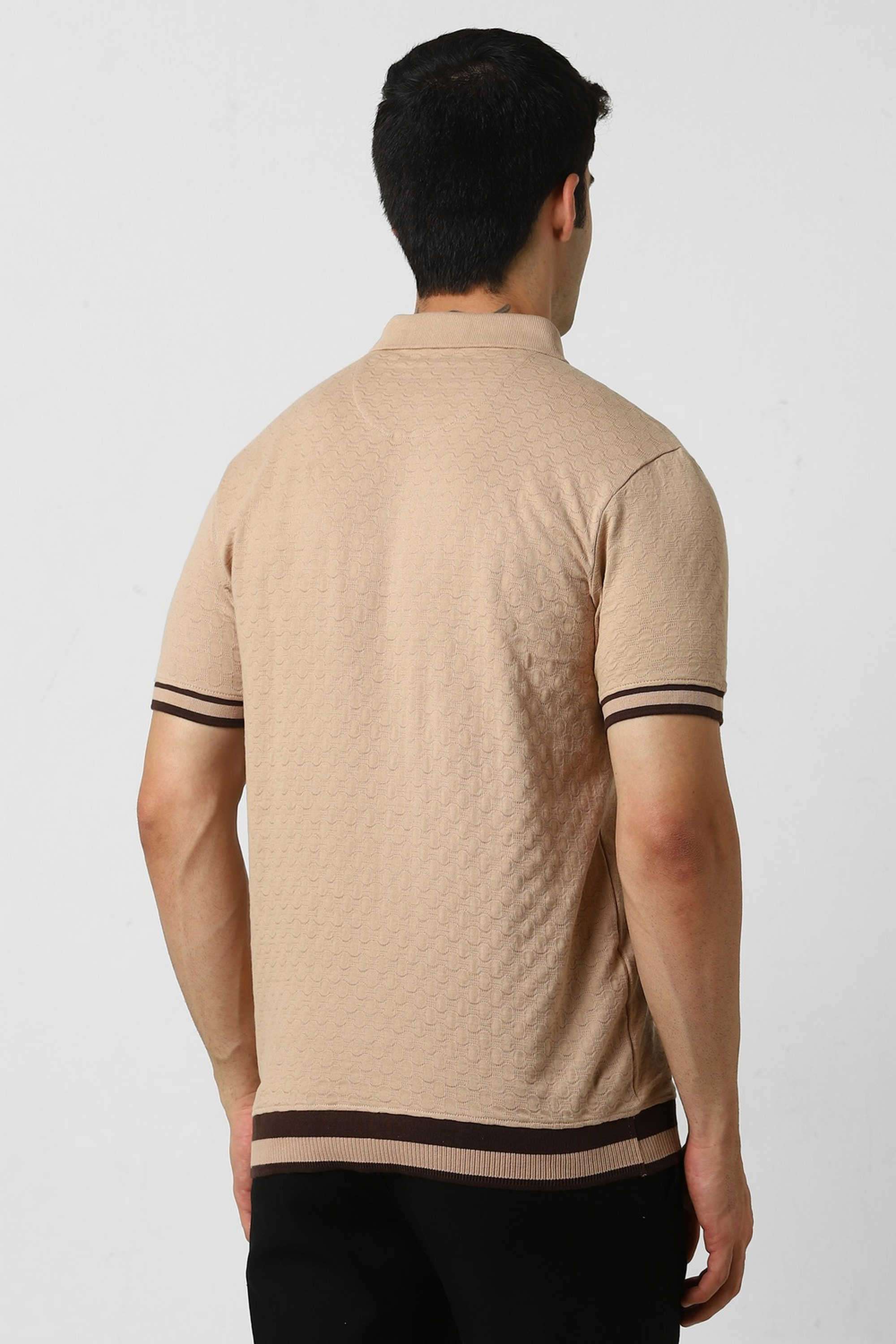 Solid-Blended-Fabric-Round-Neck-Men-s-T-Shirt