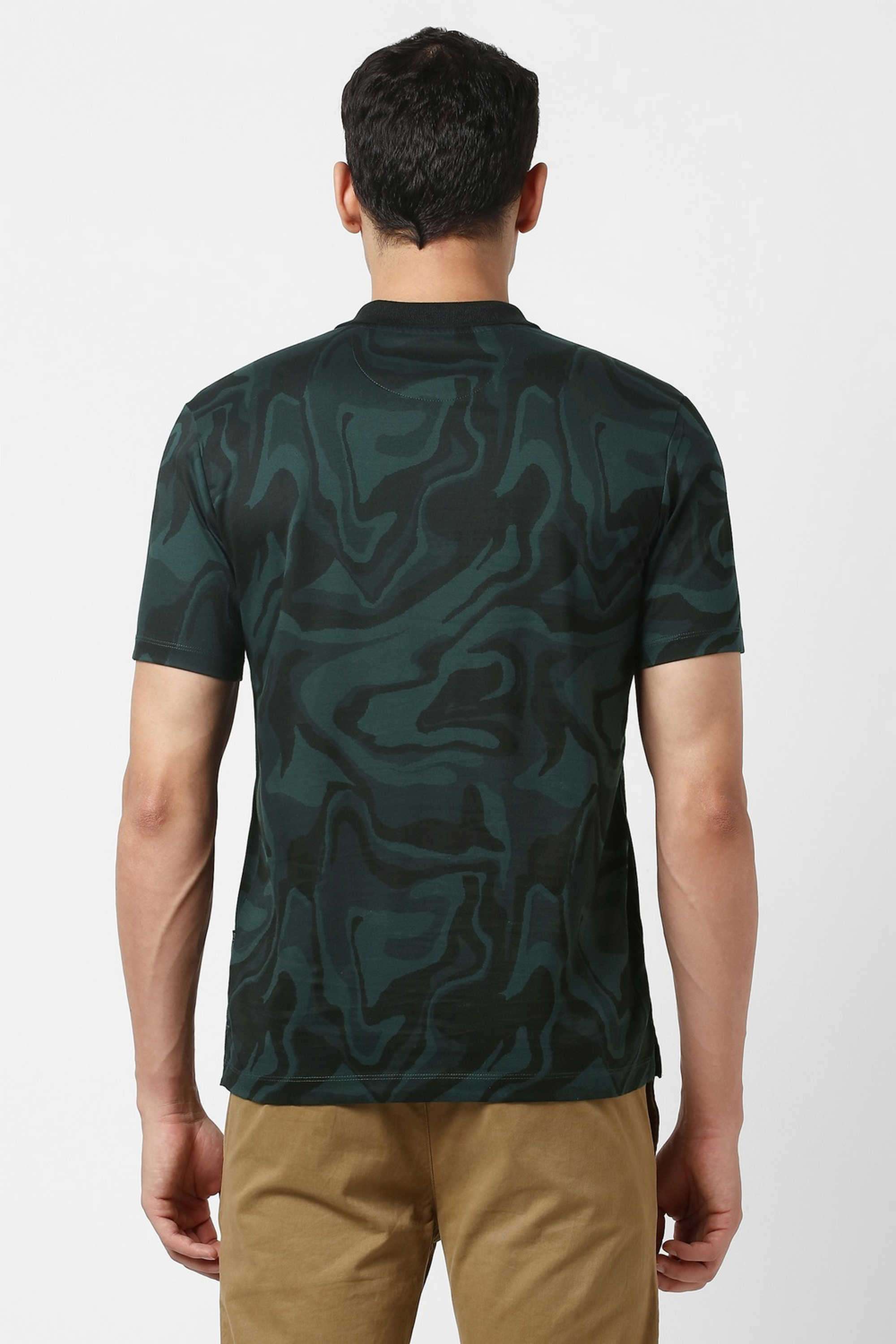 Solid-Blended-Fabric-Round-Neck-Men-s-T-Shirt