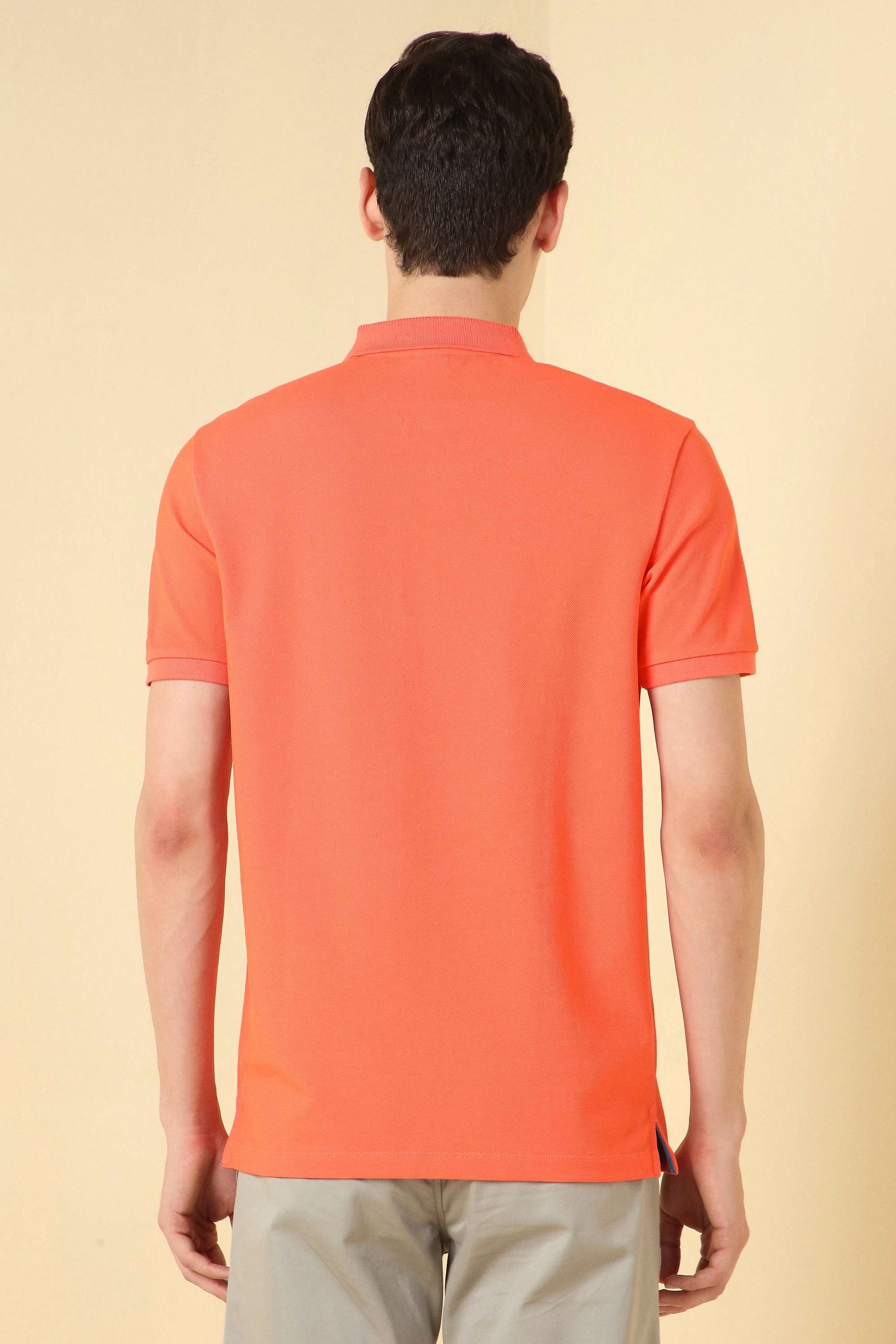 Solid-Blended-Fabric-Regular-Fit-Men-Polo-T-Shirt