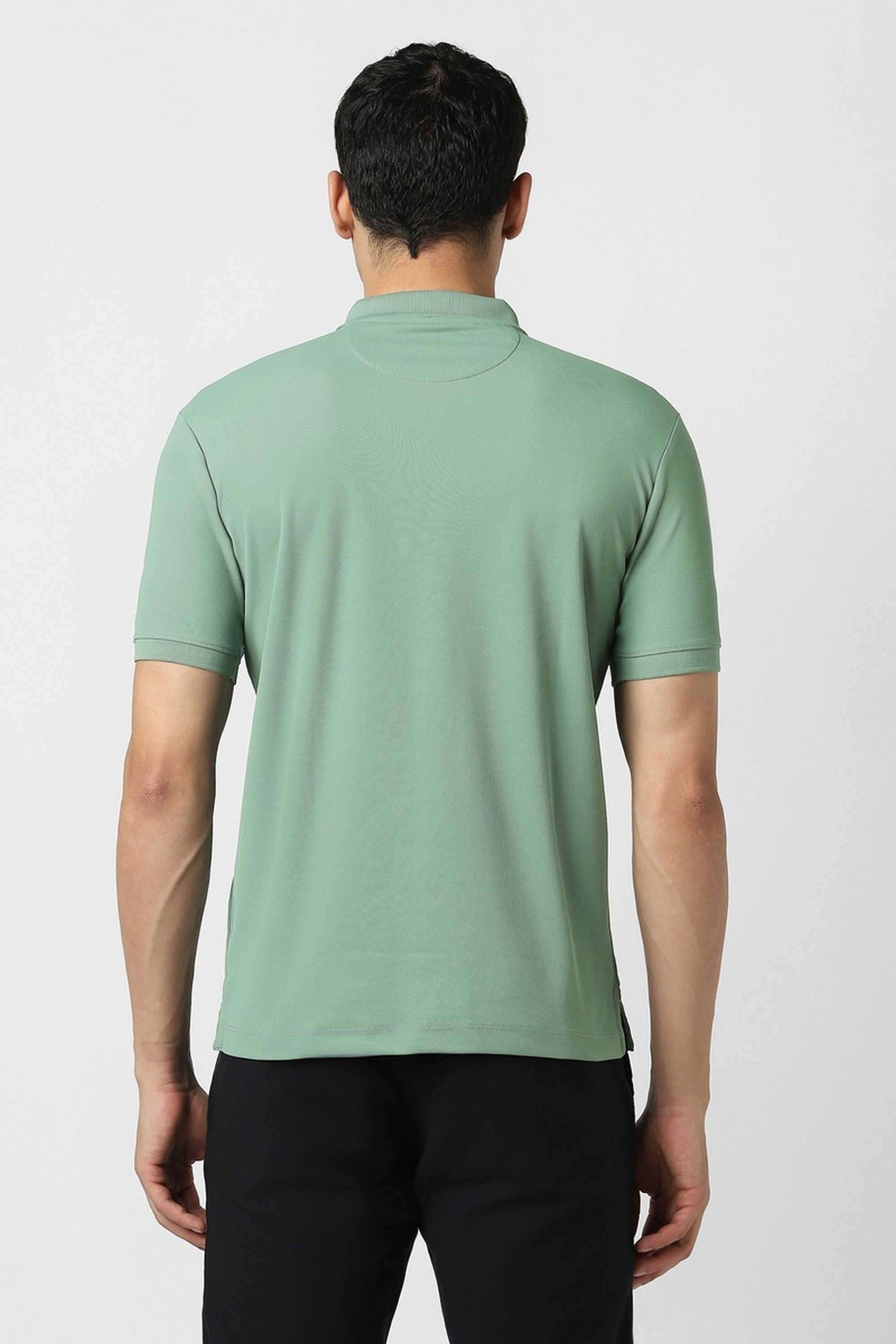 Solid-Blended-Fabric-Round-Neck-Men-s-T-Shirt