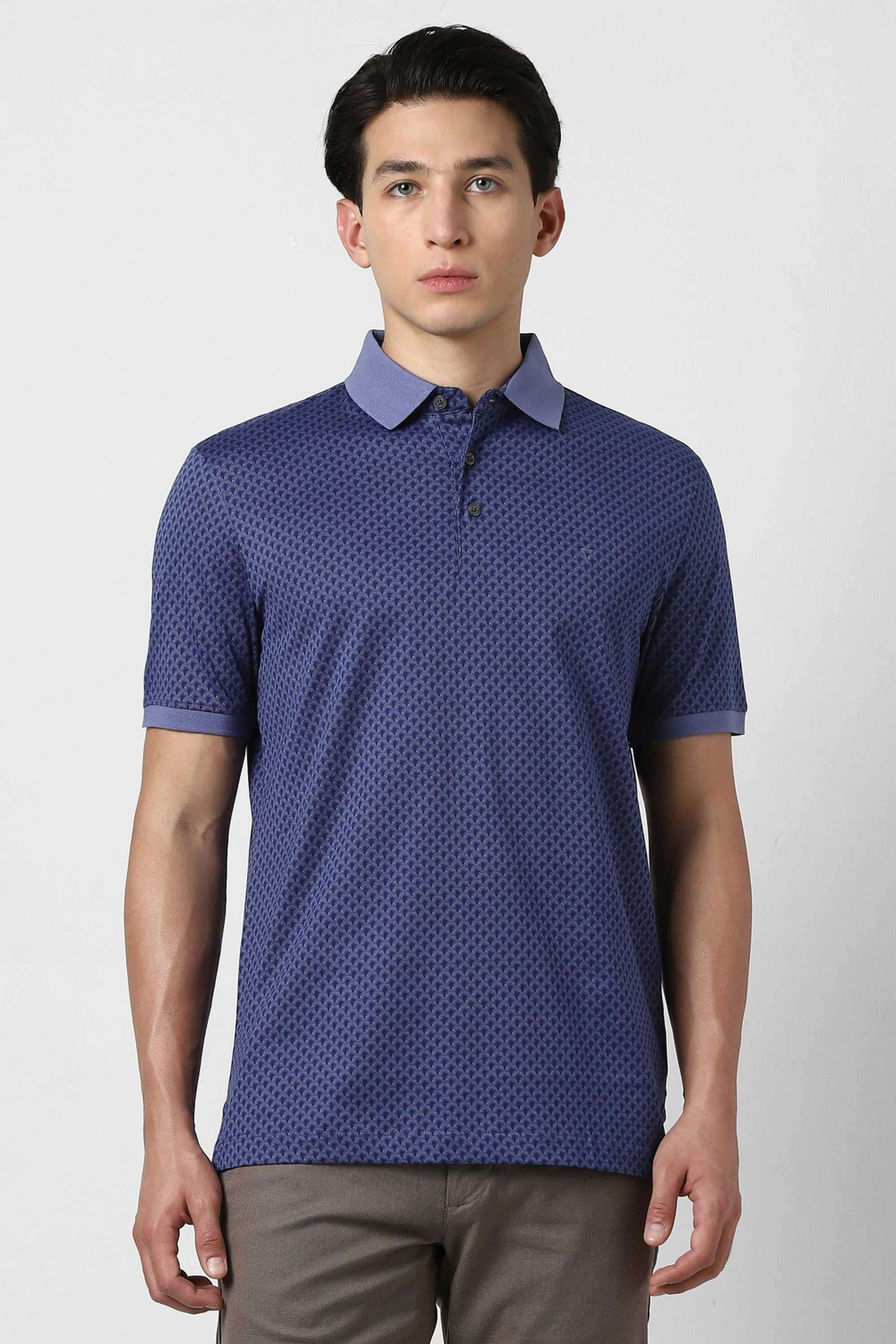 Solid-Blended-Fabric-Round-Neck-Men-s-T-Shirt