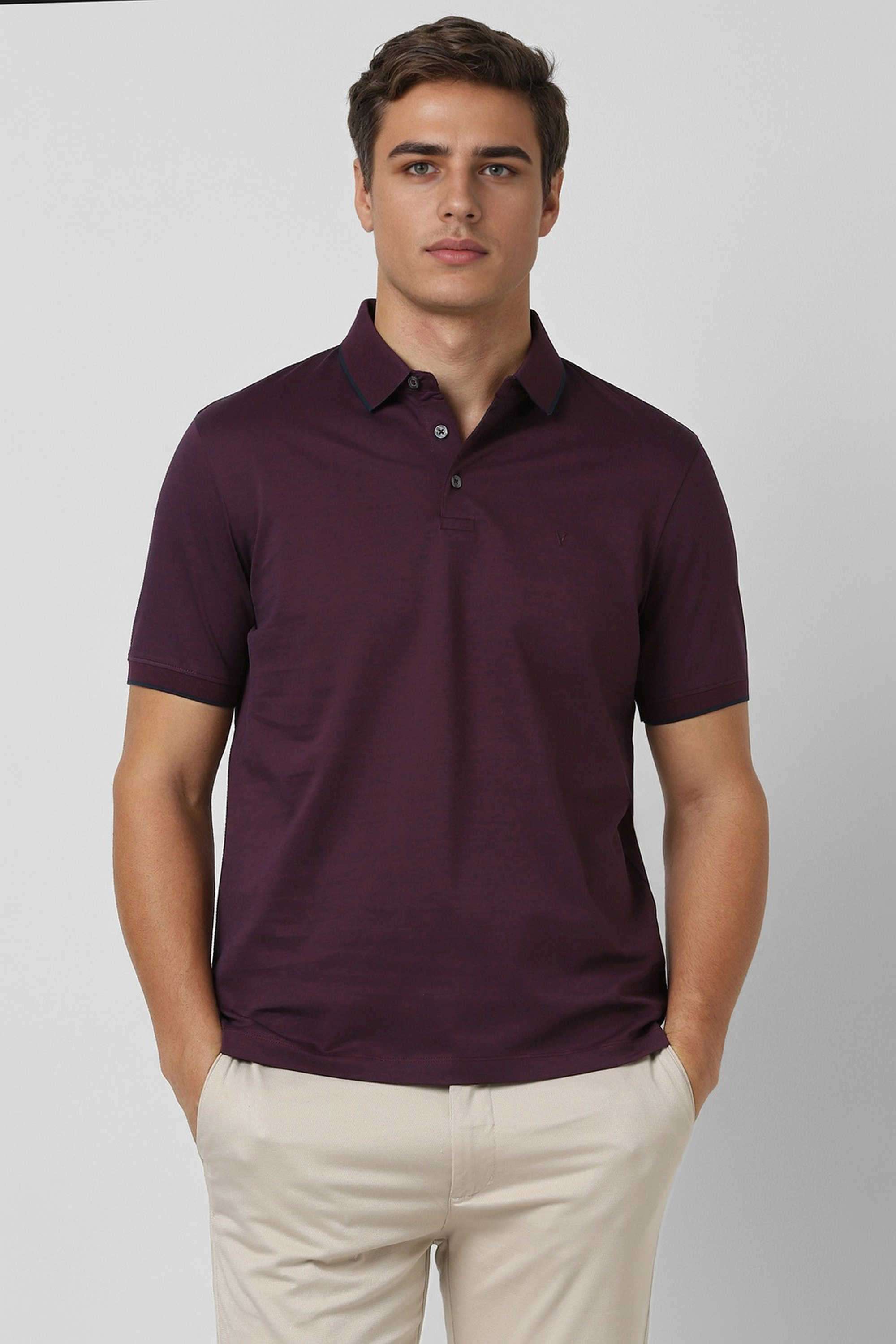 Solid-Blended-Fabric-Round-Neck-Men-s-T-Shirt