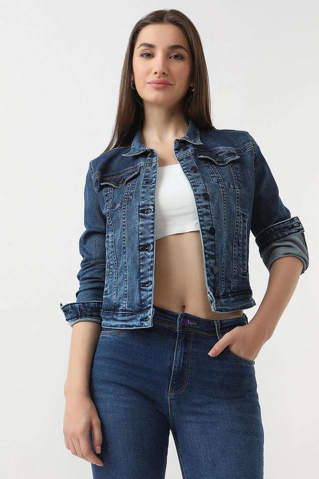 Solid-Blended-Fabric-Slim-Fit-Women-s-Jacket
