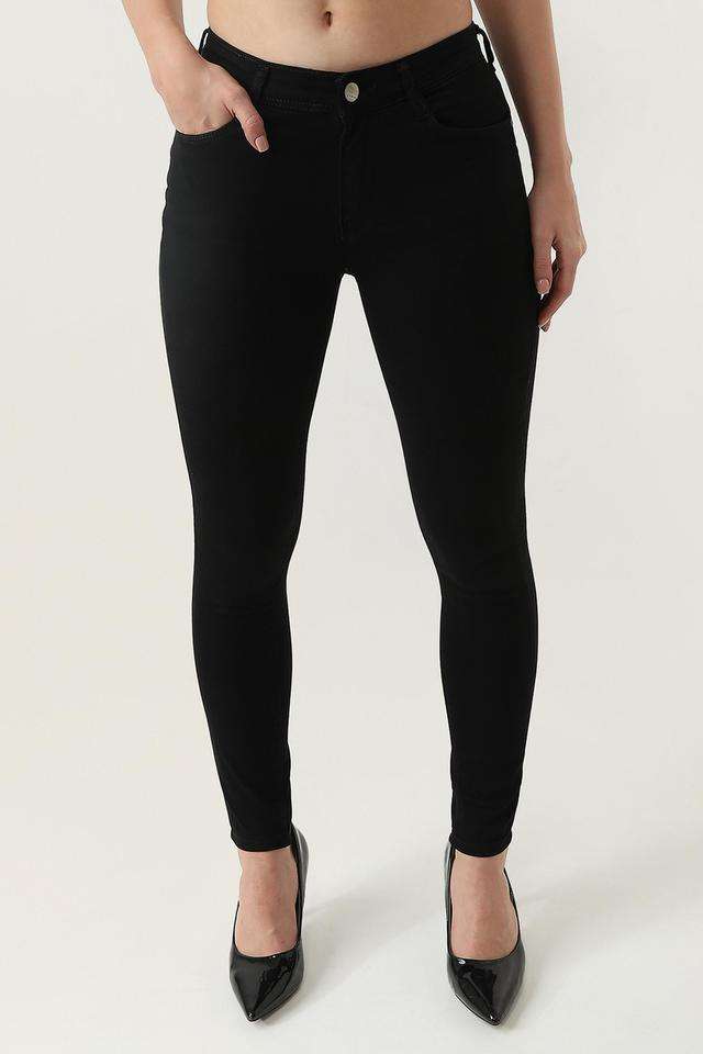 High-Rise-Blended-Fabric-Skinny-Fit-Women-s-Jeans