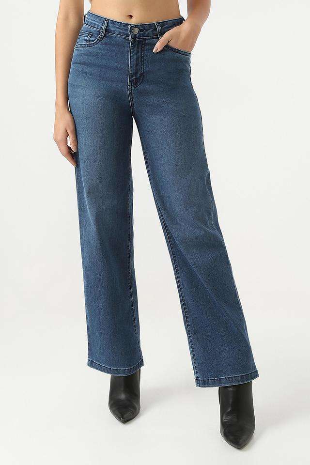 High-Rise-Blended-Fabric-Straight-Fit-Women-s-Jeans