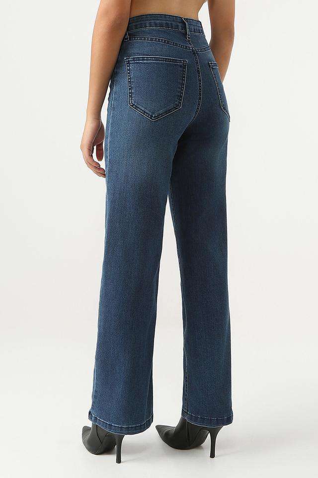 High-Rise-Blended-Fabric-Straight-Fit-Women-s-Jeans