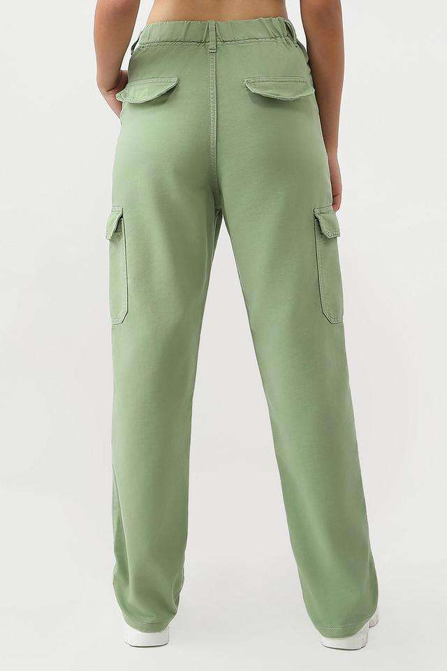 Solid-Blended-Fabric-Relaxed-Fit-Women-s-Trousers