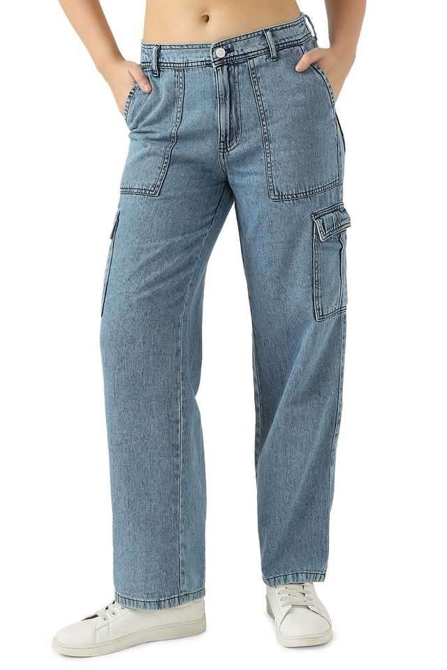 Solid-Relaxed-Fit-Cotton-Women-s-Casual-Wear-Trousers