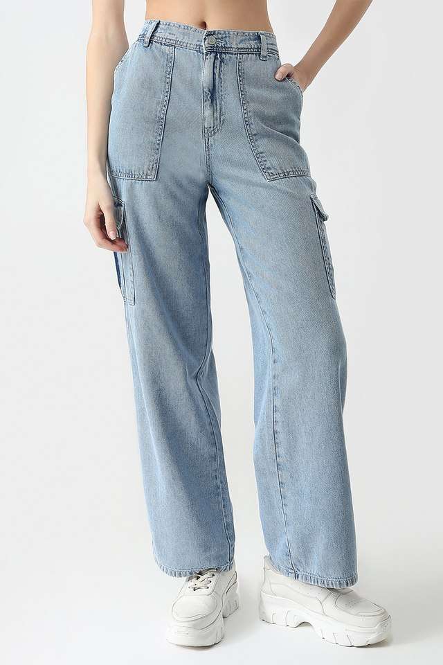 Solid-Relaxed-Fit-Cotton-Women-s-Casual-Wear-Trousers