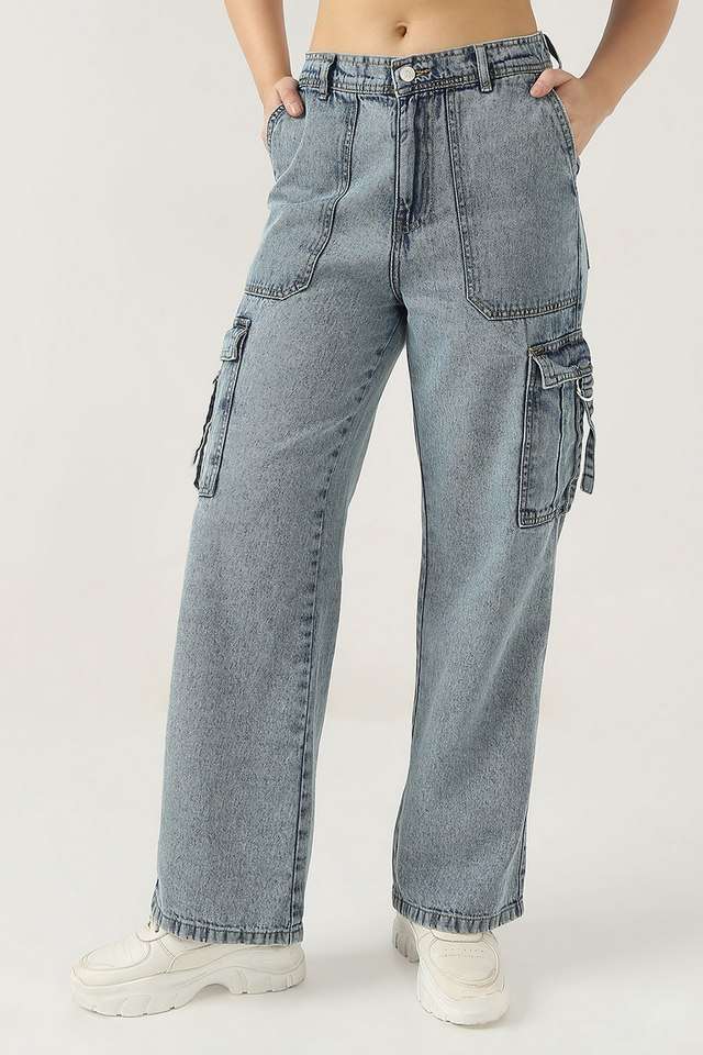 Solid-Relaxed-Fit-Cotton-Women-s-Casual-Wear-Trousers