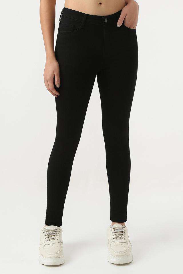 High-Rise-Blended-Fabric-Skinny-Fit-Women-s-Jeans