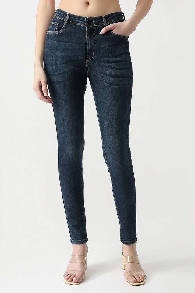 High-Rise-Blended-Fabric-Skinny-Fit-Women-s-Jeans