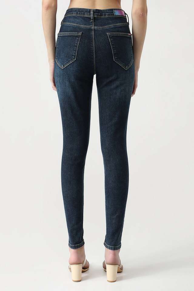 High-Rise-Blended-Fabric-Skinny-Fit-Women-s-Jeans