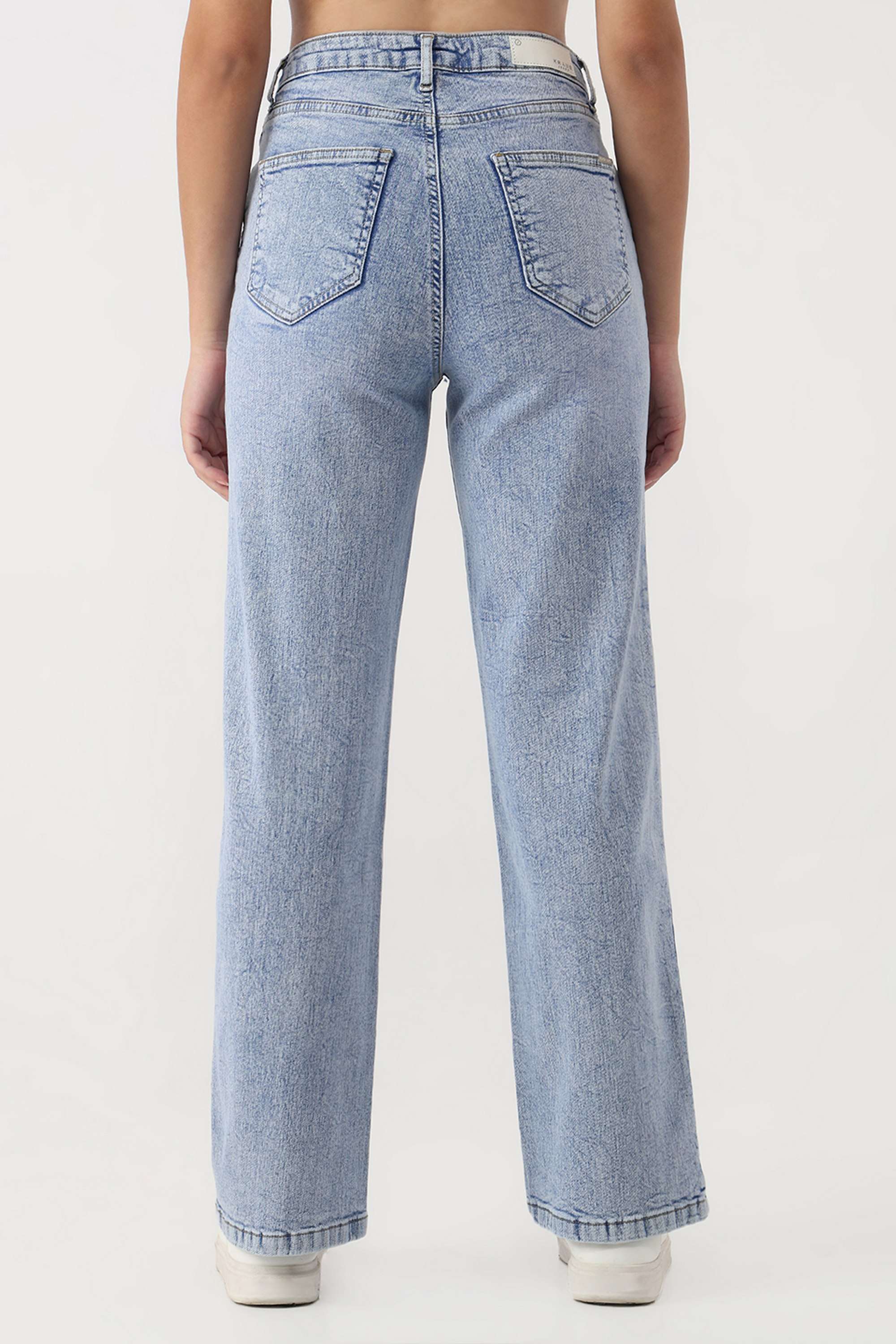 High-Rise-Blended-Fabric-Straight-Fit-Women-s-Jeans