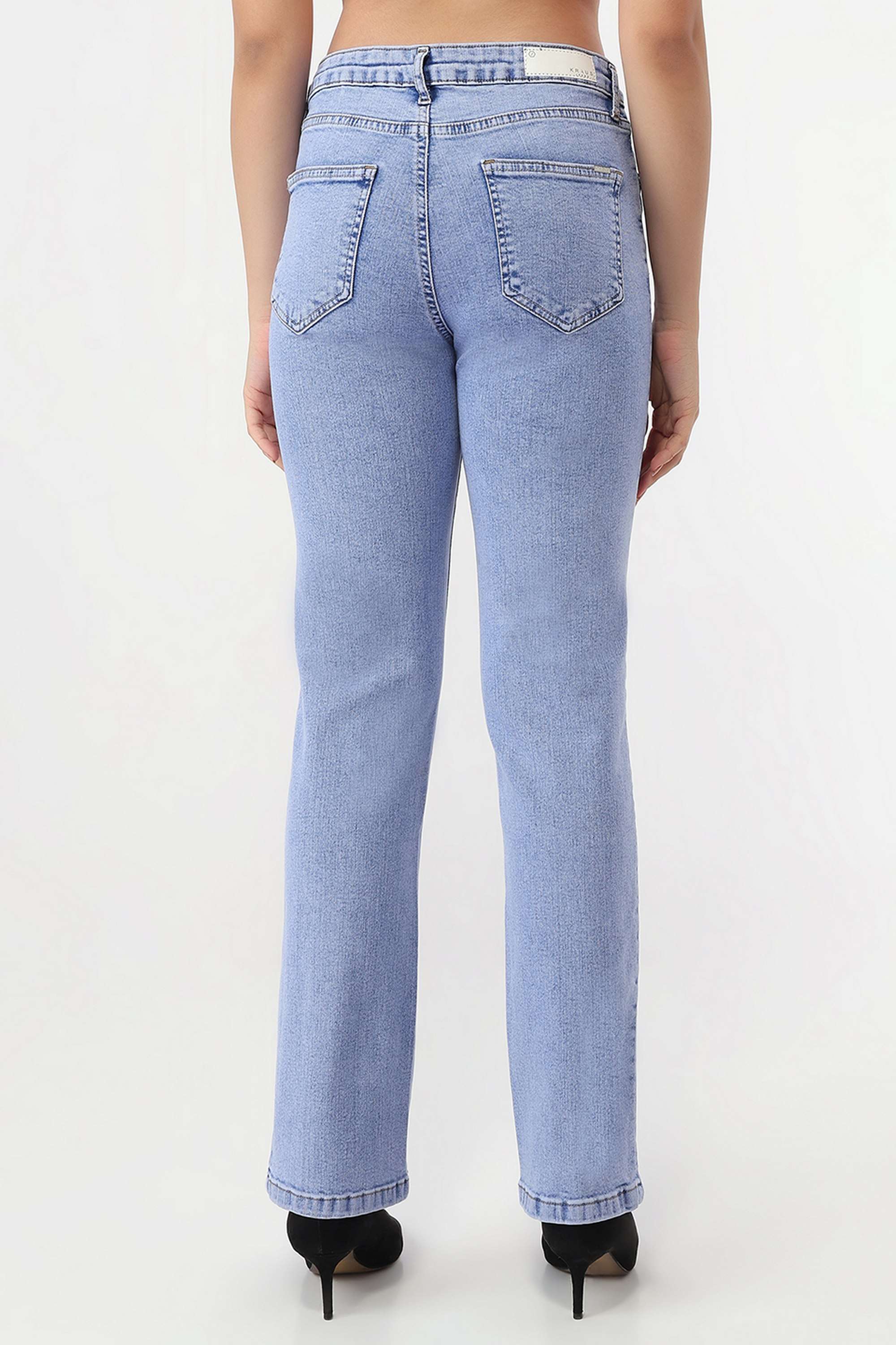 High-Rise-Blended-Fabric-Straight-Fit-Women-s-Jeans